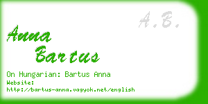 anna bartus business card